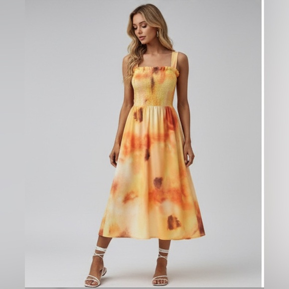 Tie Dye Shirred Cami Dress - Picture 2 of 8